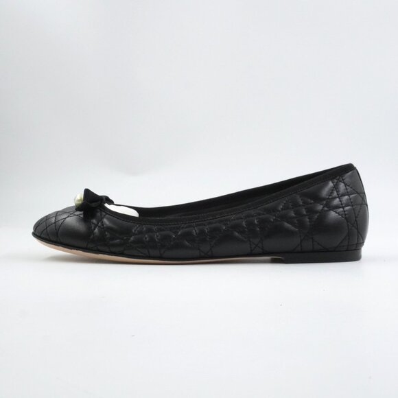 Dior Ballet Flats In Black Quilted Cannage Calfskin Leather - Size 39.5 NWD - Picture 9 of 16